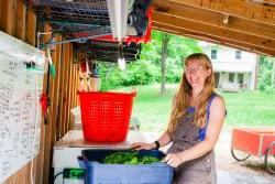 Kat the farmer in workshed